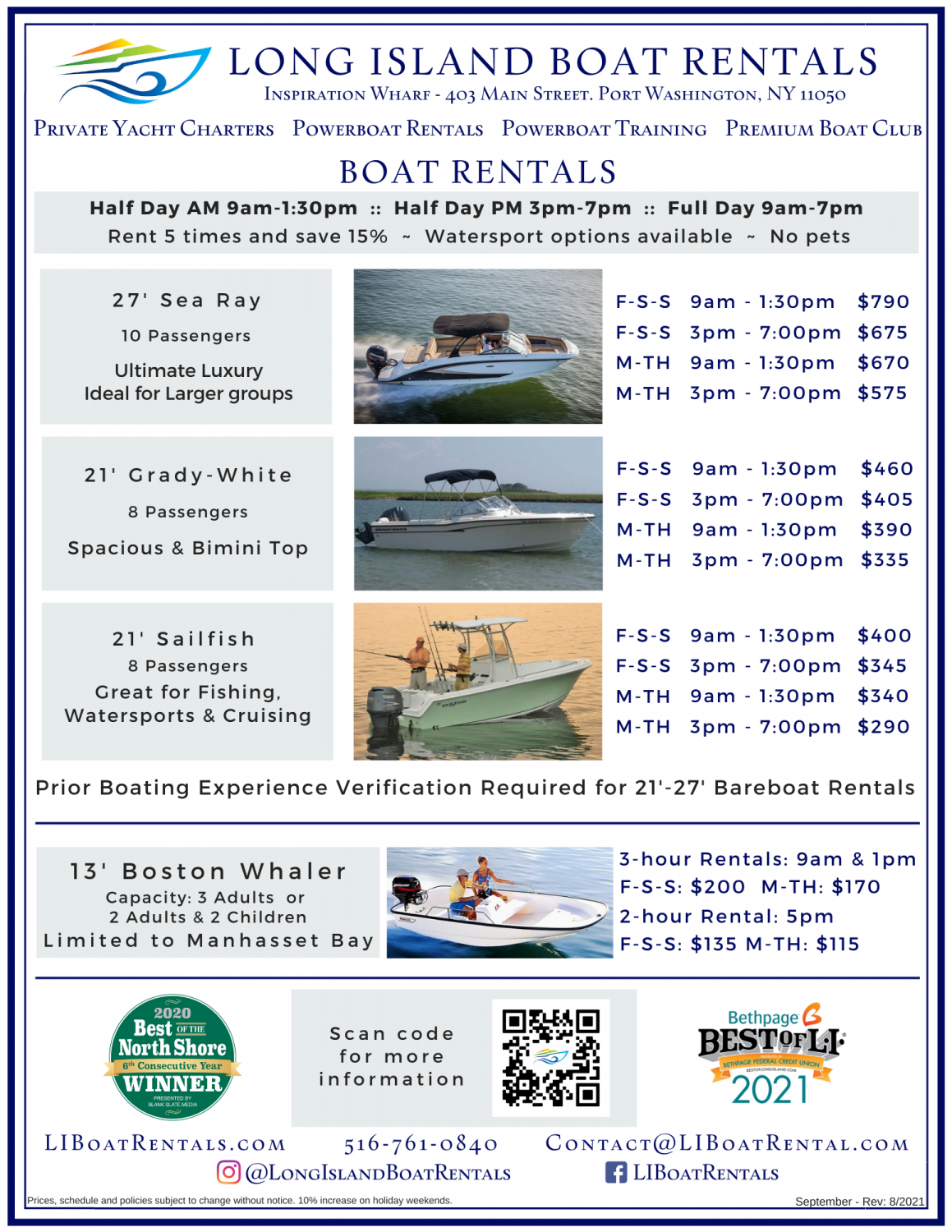 September | Long Island Boat Rentals